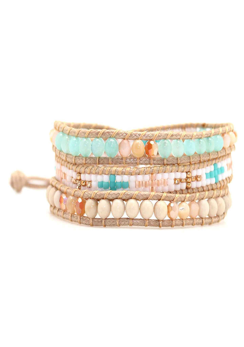  X Katie Soleil Horizon Triple Wrap Beaded Bracelet