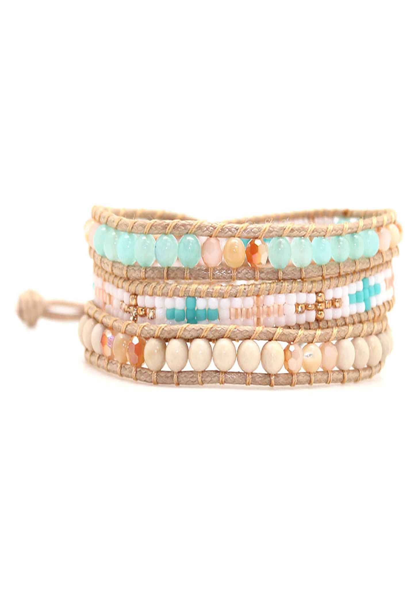 X Katie Soleil Horizon Triple Wrap Beaded Bracelet