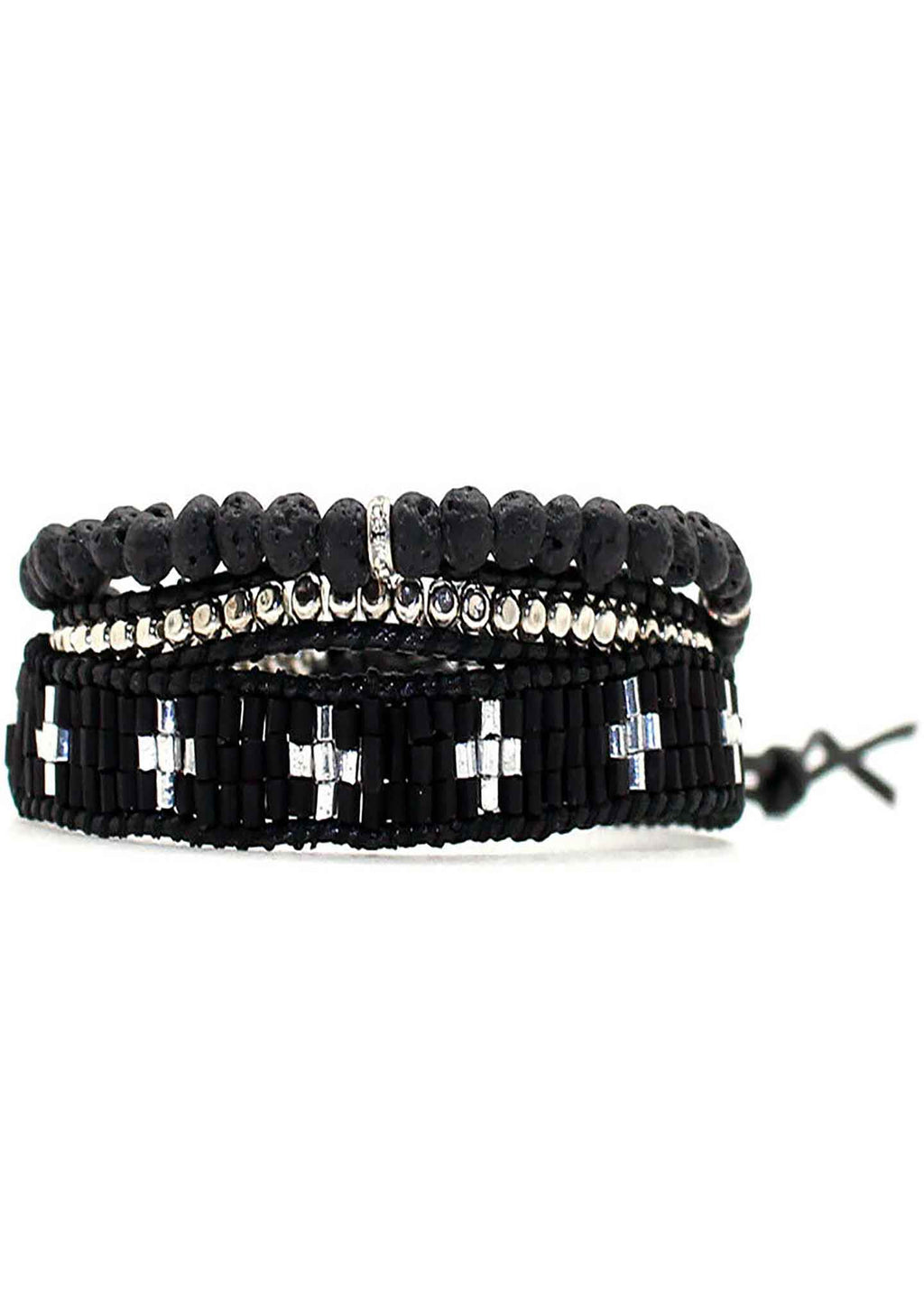  X Katie Soleil Maddox Triple Wrap Beaded Bracelet